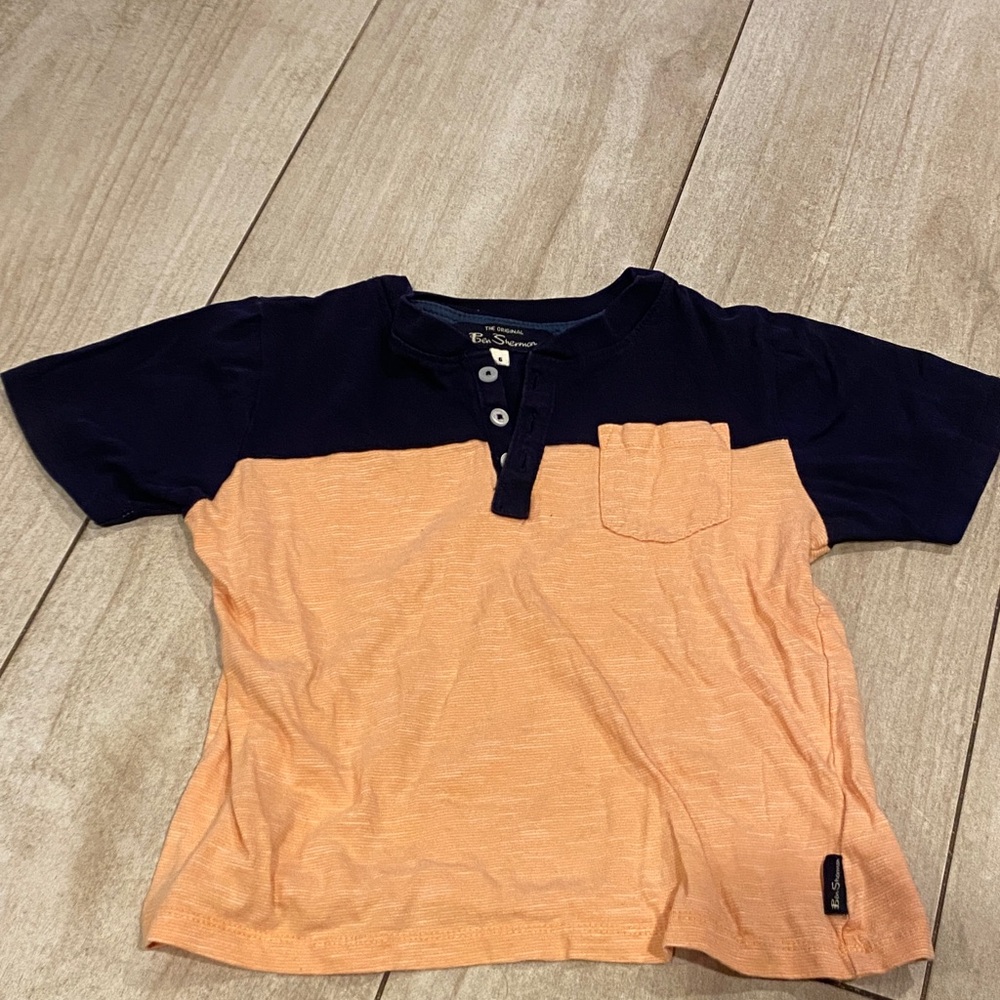 Ben Sherman Navy and Orange Short Sleeve Tee